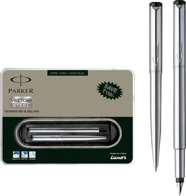 Parker Vector Steel (Fountain & Ball Pen) Set